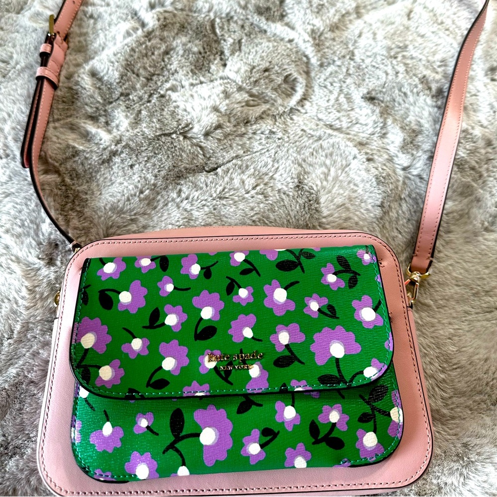 Kate Spade Pink Camera Bag with wallet flap